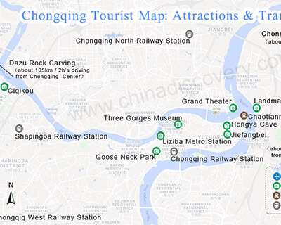 Chongqing Attractions Map
