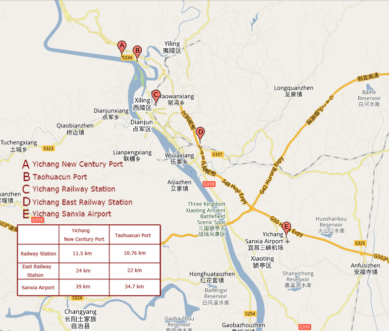 Detailed Map of Yichang Port