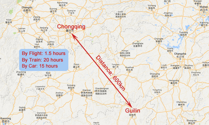 Chongqing to Guilin Distance Guilin to Chongqing Flights Trains