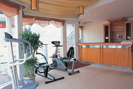 The fitness center will provide you adequate exercise opportunities, complete with weights, a treadmill.