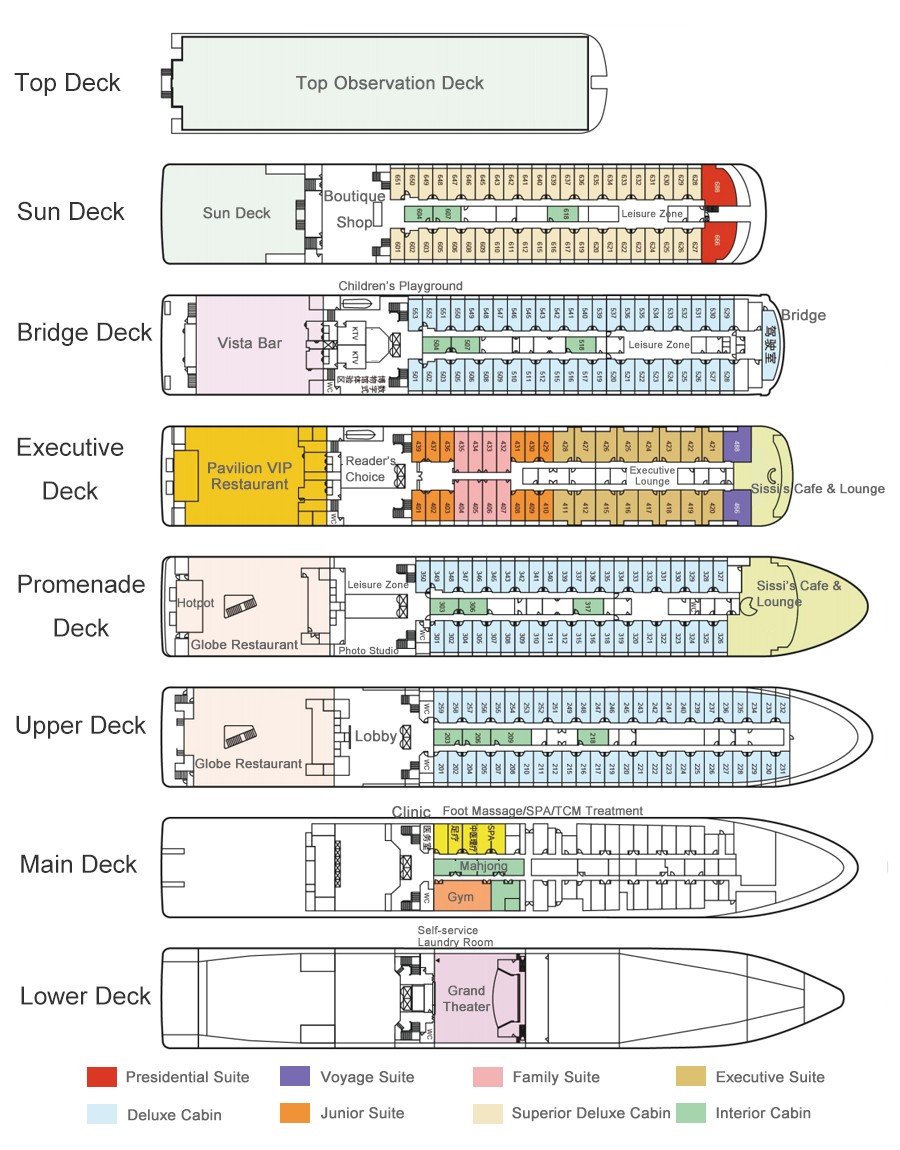 Deckplans of Century Voyage Ship