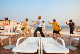 Every guest on Yangtze Cruise will have a chance to practice Taichi Quan.